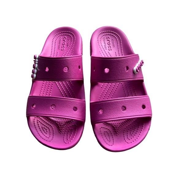 Crocs Classic Crocs Sandal (206761) - Fuchsia Fun Unisex Men’s Sz 5 Women’s Sz 7 - Picture 3 of 13